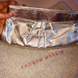 Lauren Merkin Metallic Silver Cutch